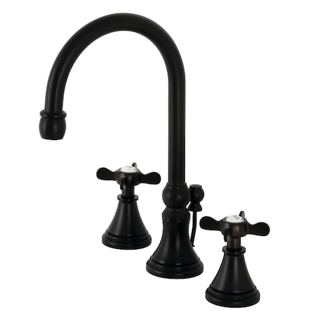 Kingston Brass KS2980BEX Essex Widespread Bathroom Faucet W/ Brass Pop-Up, Matte Black KS2980BEX